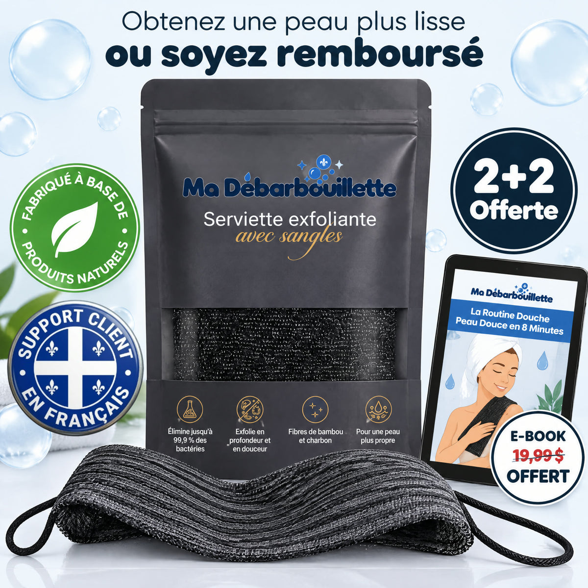 Serviette exfoliante ma débarbouillette